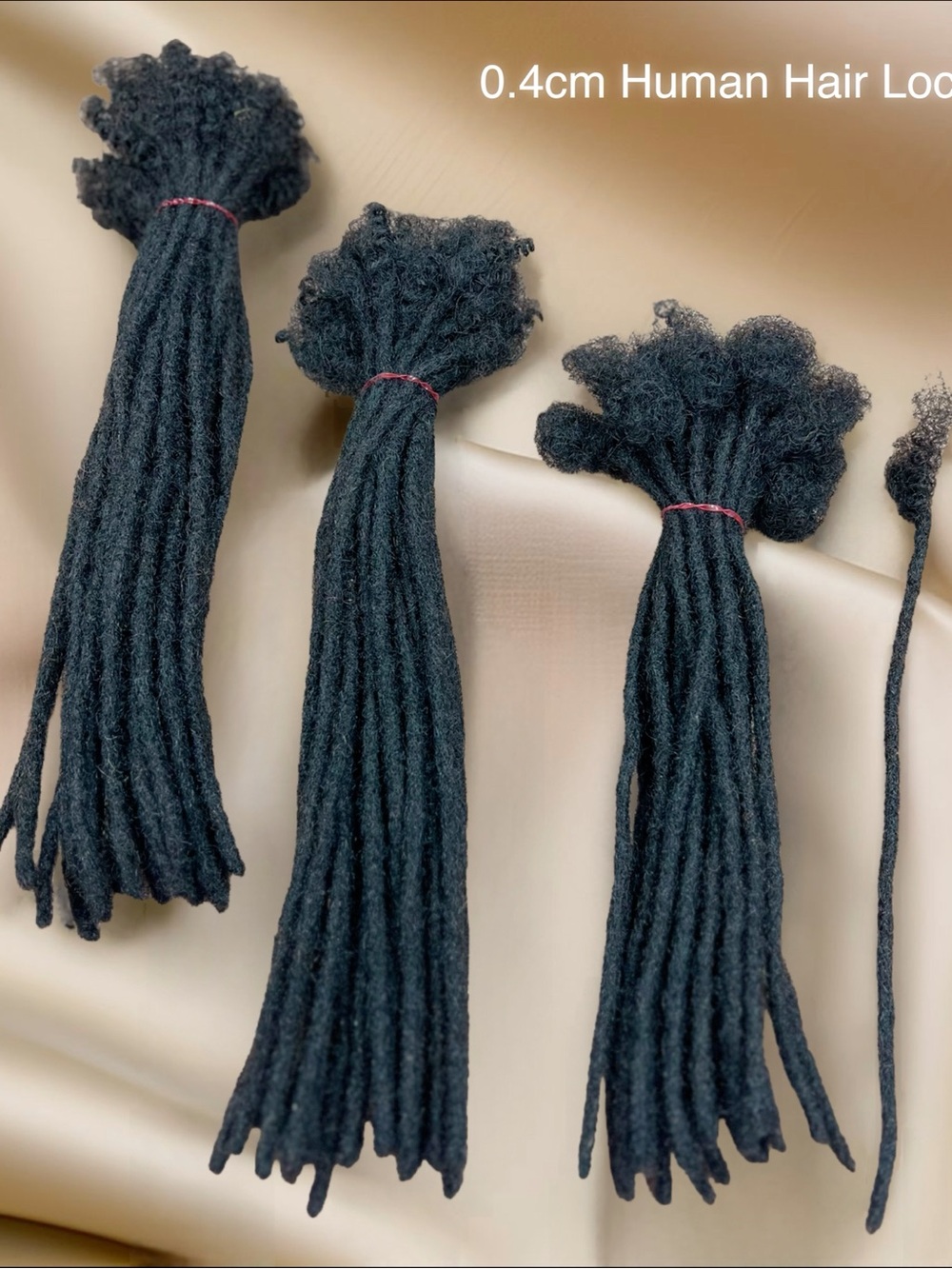 Black Human Hair Faux Locs - Premium 0.4cm Hair Extensions